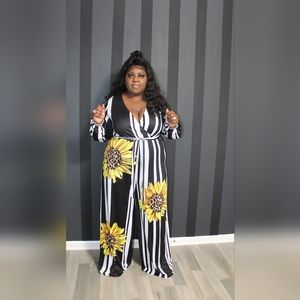 NWOT V- Neck Jumpsuit